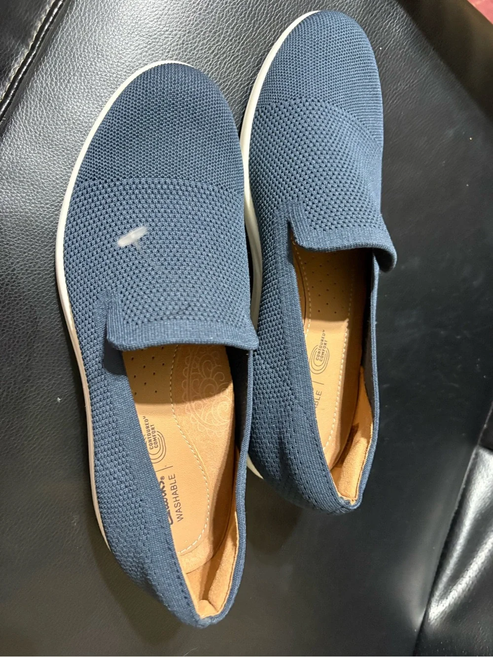 Clarks Women's Slip-On Knit Loafers in Blue